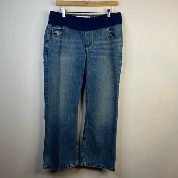 Asos Design Egerton Rigid Cropped Flare Under Belly Maternity Jeans womens 10 - Picture 1 of 16